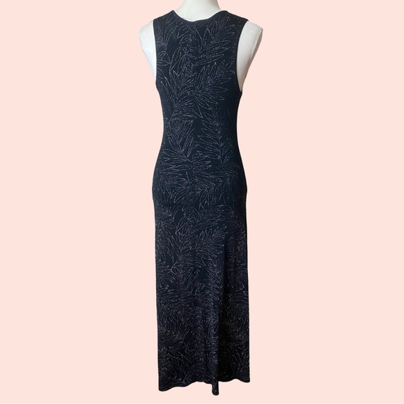 Vintage 90s Black Slinky Shimmer Dress - Picture 2 of 6